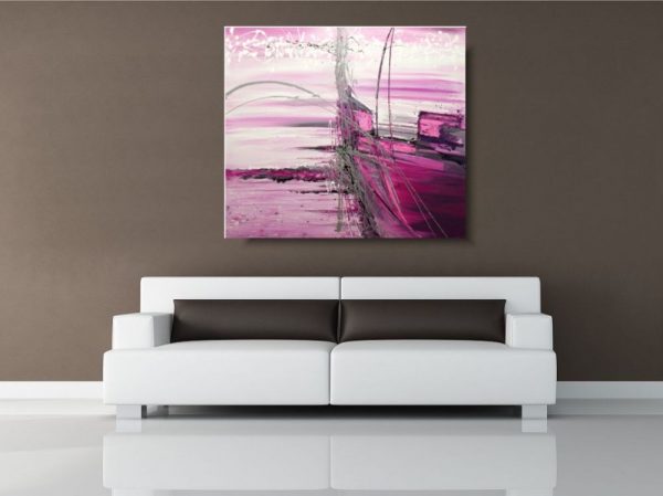 Duży różowy obraz cukierkowa słodka abstrakcja obrazy na