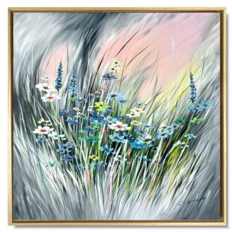 Obraz ręcznie malowany na płótnie "Łąka na zachodzie" 2286A