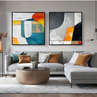 Obraz abstrakcja na płótnie "Mój dom" - komplet obrazów 2298A