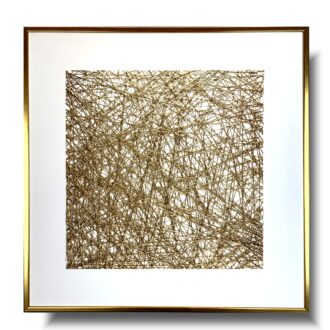 Abstrakcja do salonu "Złota sieć" obraz w ramie złotej 2191A