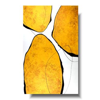 Abstrakcja geometryczna "YELLOW" duży obraz malowany 2075A