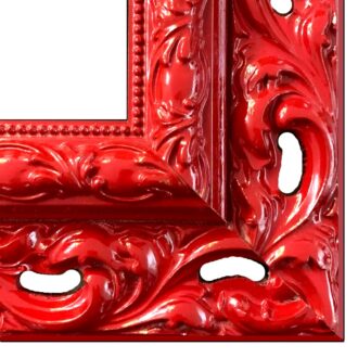 Czerwona rama do obrazu rzeźbiona ornament połysk SA03
