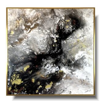 Kolekcja autorska abstrakcja złoty pył obraz w ramie 2084A