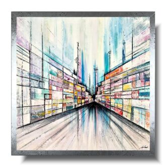 Obraz ręcznie malowany na płótnie "Kolorowa perspektywa" 2187A