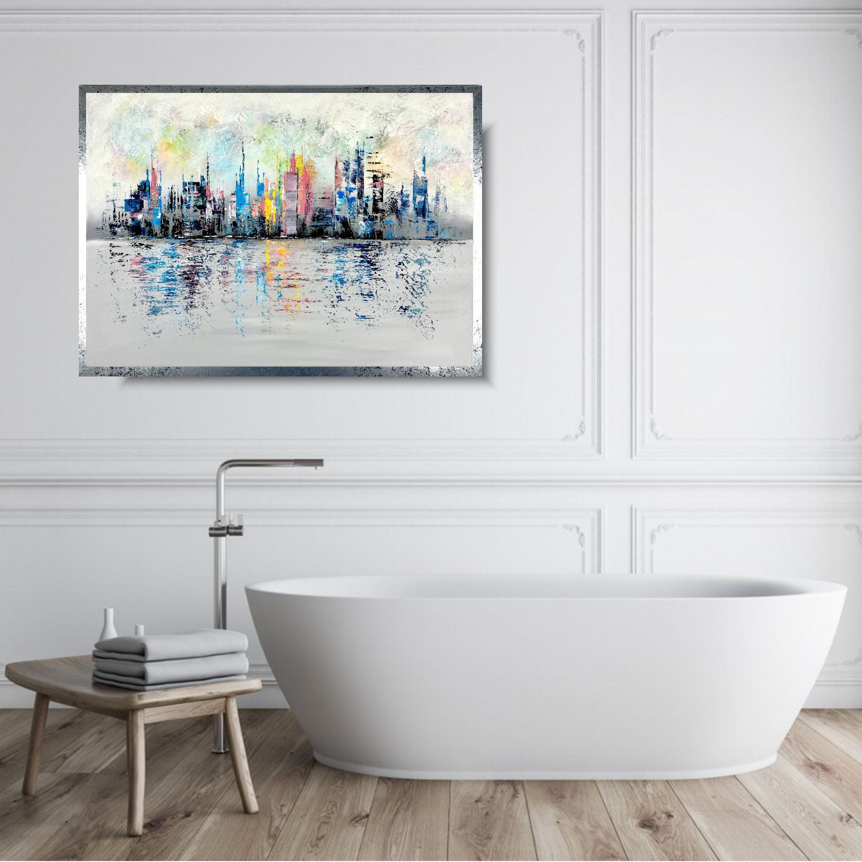 Obraz abstrakcja kolorowe miasto, Obraz kolorowe miasto, obraz w ramie, obrazy kolorowe, kolorowa abstrakcja, kolorowy pejzaż, obraz kolorowa architektura, obraz miasta i architektura
