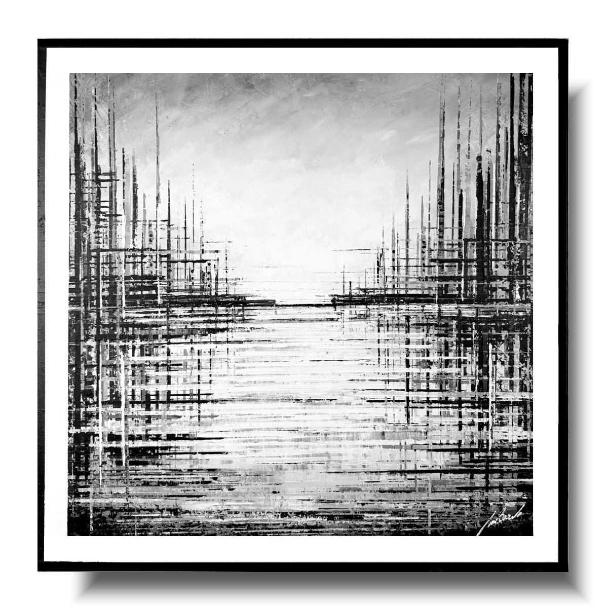 czarno biały widok pejzaż