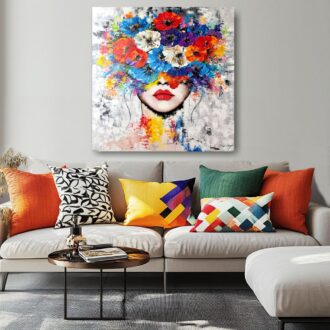 Obraz portret ręcznie malowany, do salonu