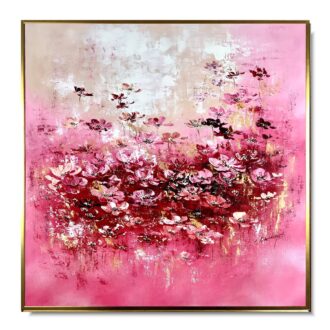 Obraz ręcznie malowany na płótnie "Karminowa łąka" 2148A