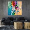 Obraz malowany eksplozja barw, obraz kolorowa abstrakcja, obrazy do gabinetu lekarskiego, obrazy abstrakcja, obrazy na ścianę, kolorowa abstrakcja, obrazy kolorowe, obrazy abstrakcyjne duże, obrazy do domu, duży obraz