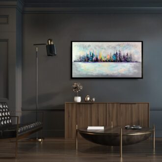 Obraz kolorowy pejzaż miasta, obraz do salonu