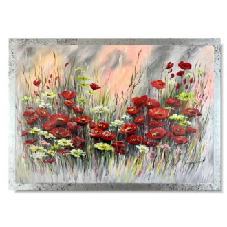Obraz ręcznie malowany na płótnie "Makowa łąka" 2252A