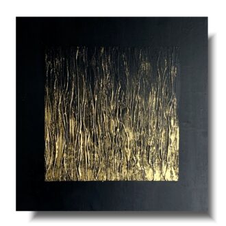 Obrazek do salonu "Złoty płomień" abstrakcja 3D 2190A