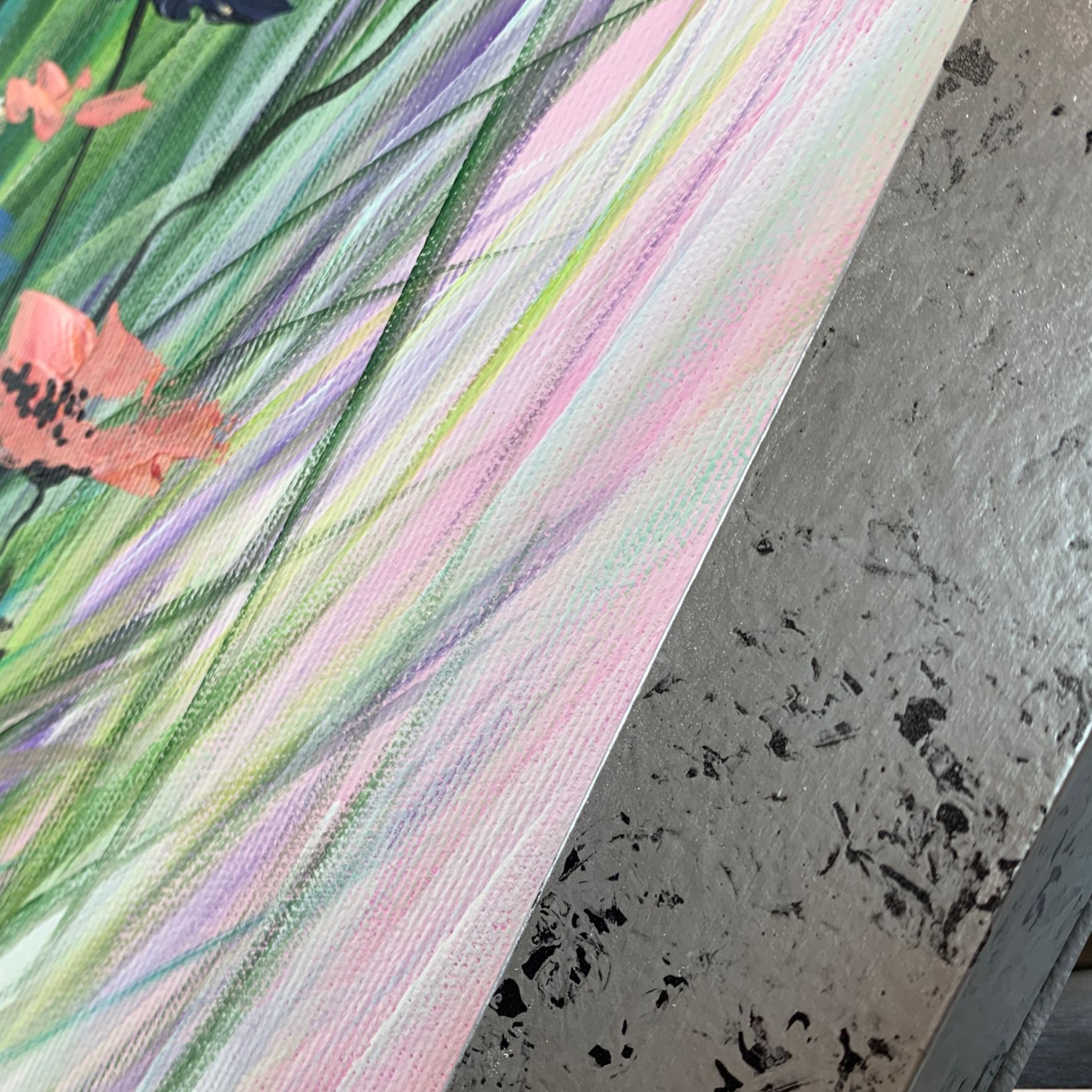 Obraz ręcznie malowany na płótnie "Delikatna łąka" 2128A - obrazek 7