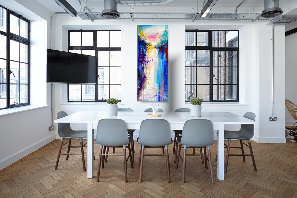 Pejzaż abstrakcyjny obraz w stronę słońca obraz malowany 1859A - obrazek 2