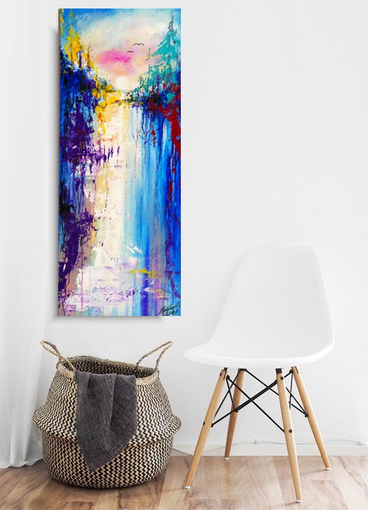 Pejzaż abstrakcyjny obraz w stronę słońca obraz malowany 1859A - obrazek 3