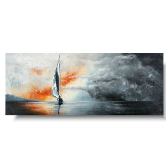 Modny obraz "Burza na morzu" pejzaż marynistyczny 1887A