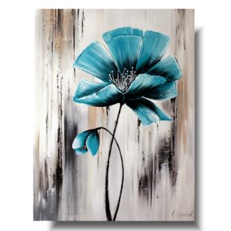 Duży obraz "Turkusowy mak" obrazy ręcznie malowane na płótnie 1482A