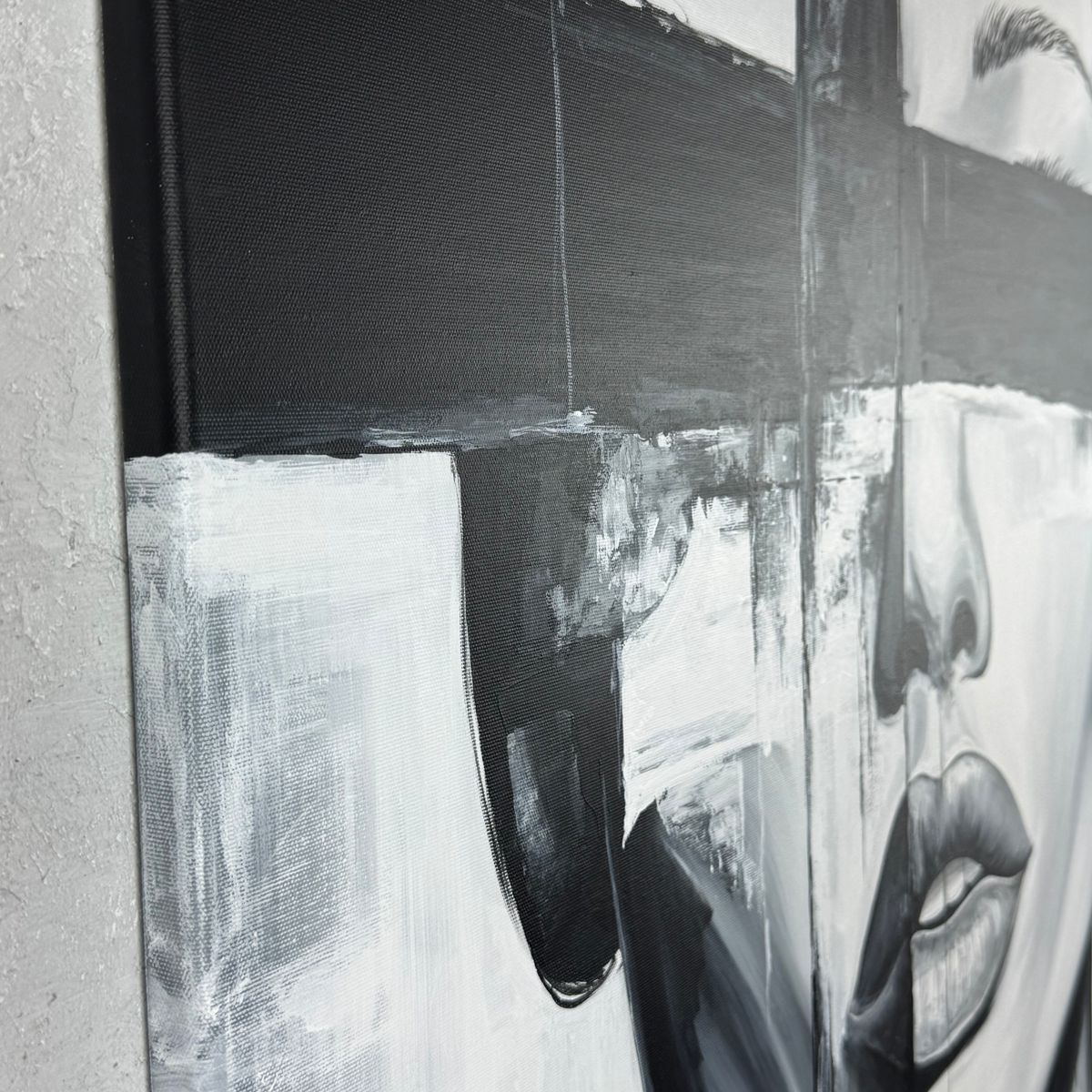 Współczesny portret obraz czarno biały "W niewoli" 2344A - obrazek 7