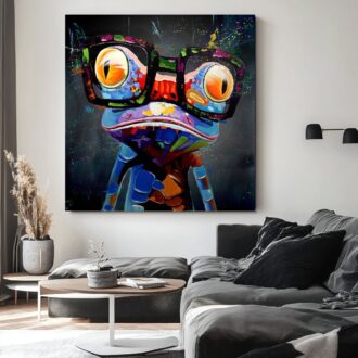 Obraz na płótnie "Zabawna żaba" obrazy ze zwierzętami 2350A