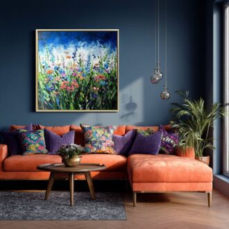 Obraz ręcznie malowany z kwiatami "Wiosenna łąka" 2356A