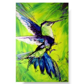 Obrazy ręcznie malowany na płótnie "Niebieski koliber" 1735A