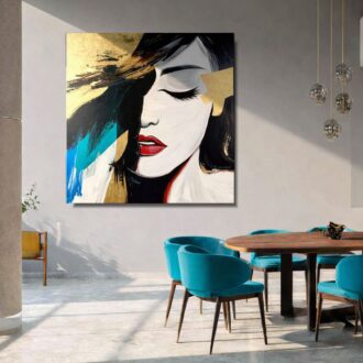 Nowoczesny portret kobiety 100×100cm – obraz akrylowy 2363A
