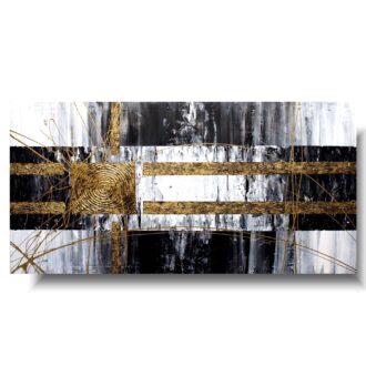 Obraz szara abstrakcja "Złoty akcent" obrazy ręcznie malowane na płótnie 1132A