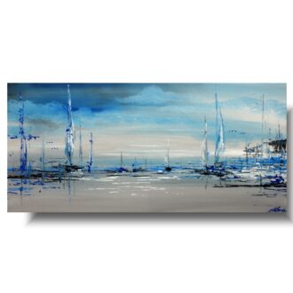 Obraz na płótnie "Błękitny port" obrazy marynistyczny widok 1704A