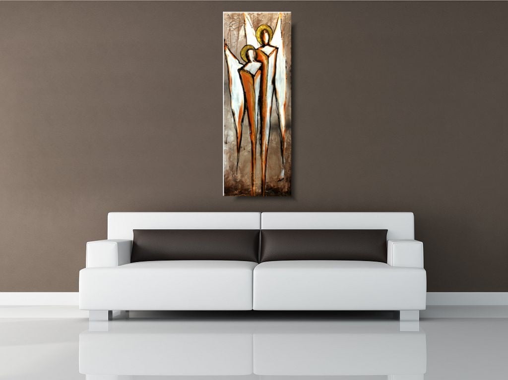 Obrazy ręcznie malowany na płótnie "Anioły szczęścia" 584A - obrazek 2